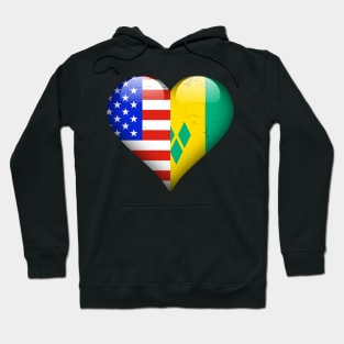 Half American Half Saint Vincentian - Gift for Saint Vincentian From St Vincent And The Grenadines Hoodie